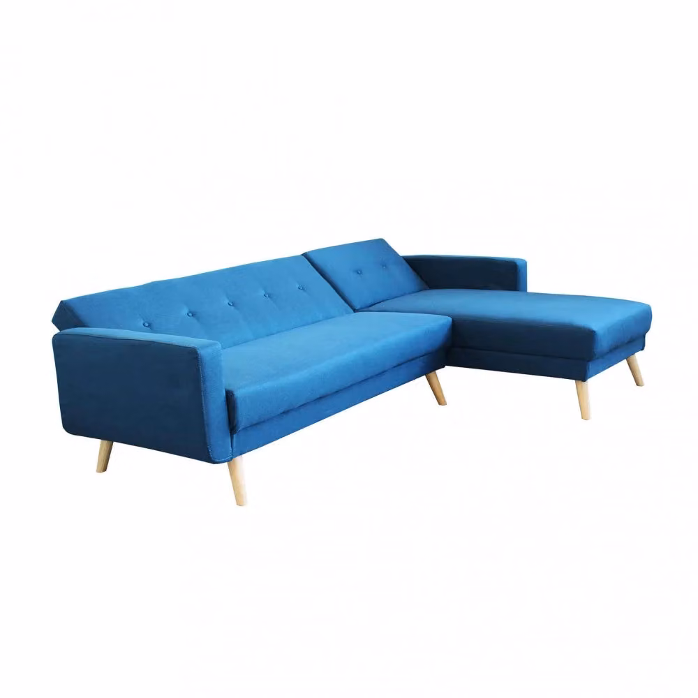 Divano Letto Arthur GIORDANOSHOP in Tessuto Blu Melange con Funzione Letto L/P/H: 176 x 84 x 84 cm – 2
