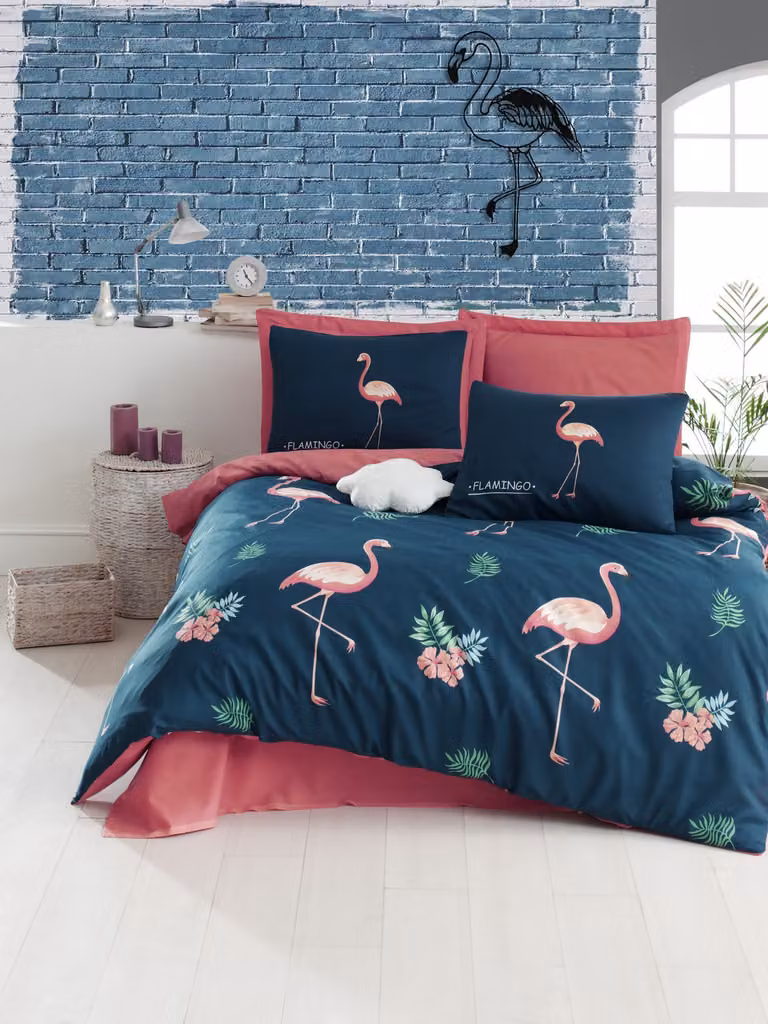 L'Essentiel Linge de Maison, Begonvilla- EPF4190, blu scuro, copriletti, 65% cotone / 35% poliestere