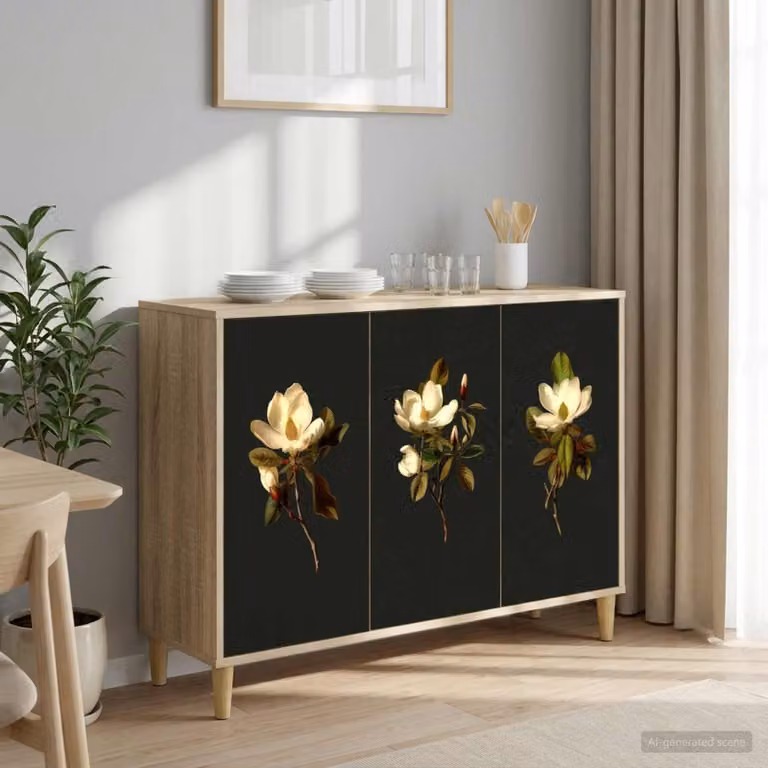 Credenza moderna vidaXL BREMEN in legno ingegnerizzato color Sonoma, L: 102 cm, P: 33 cm, H: 75 cm