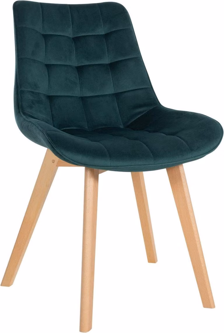Sedia da pranzo in velluto - sedia comoda - stile scandinavo | colore: verde