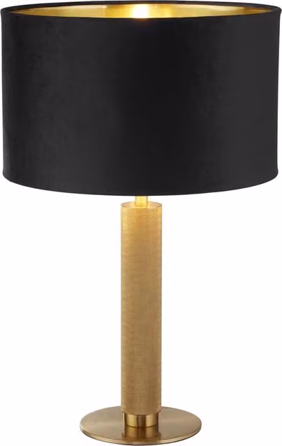 Lampada Da Scrivania Contemporanea Londra Acciaio Ottone Velluto Nero 1 Luce E27