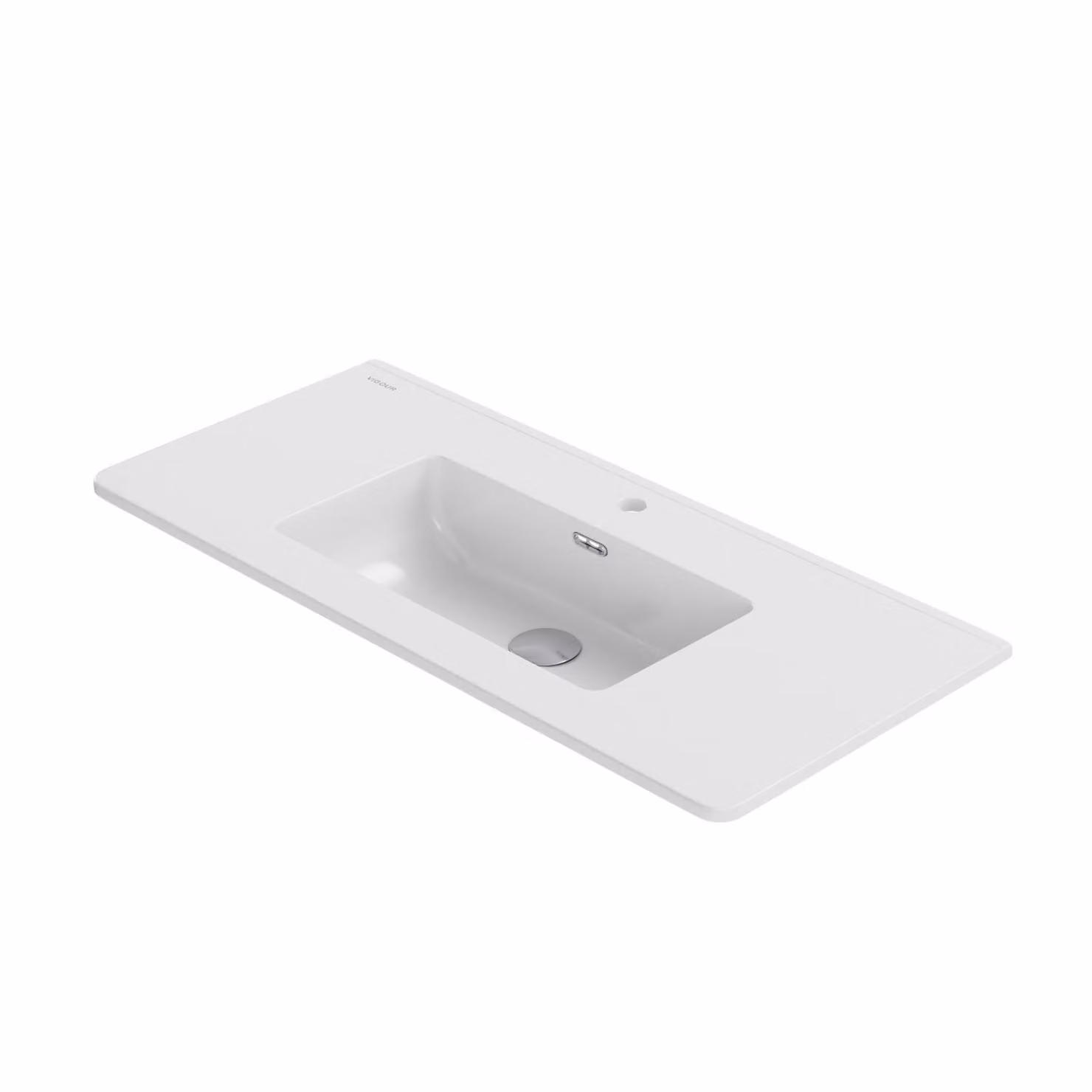 VIGOUR Clivia lavabo d'arredo con troppopieno e foro per rubinetto 101x46cm, bianco