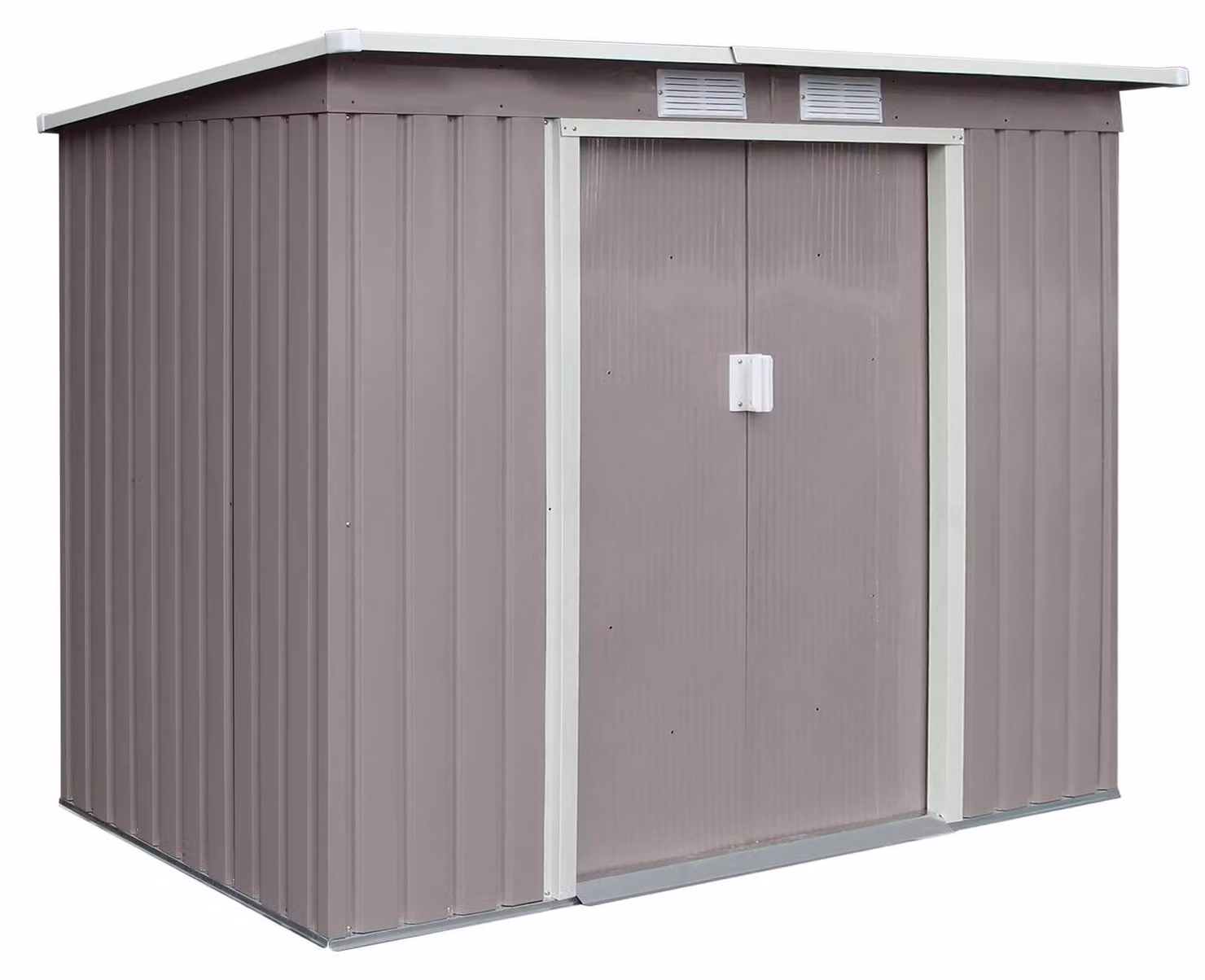 Capanno da giardino grigio chiaro - 213x130x173 cm - Metallo - Deposito attrezzi - Impermeabile