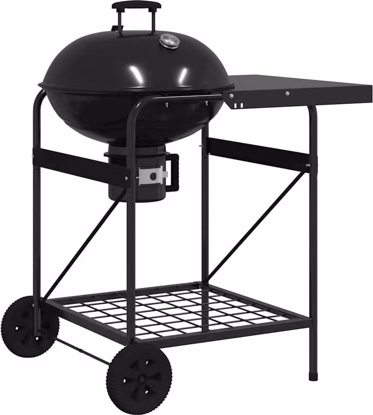 Griglia da Esterno con ruota Nero 91 x 71 x 107 cm Metallo