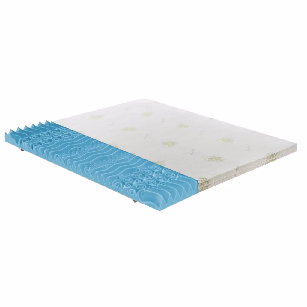 Topper Matrimoniale MaterassieDoghe in Memory Foam con Rivestimento in Aloe Vera Sfoderabile Bianco L/P/H: 200 x 200 x 5 cm con 9 Zone di Comfort – 2