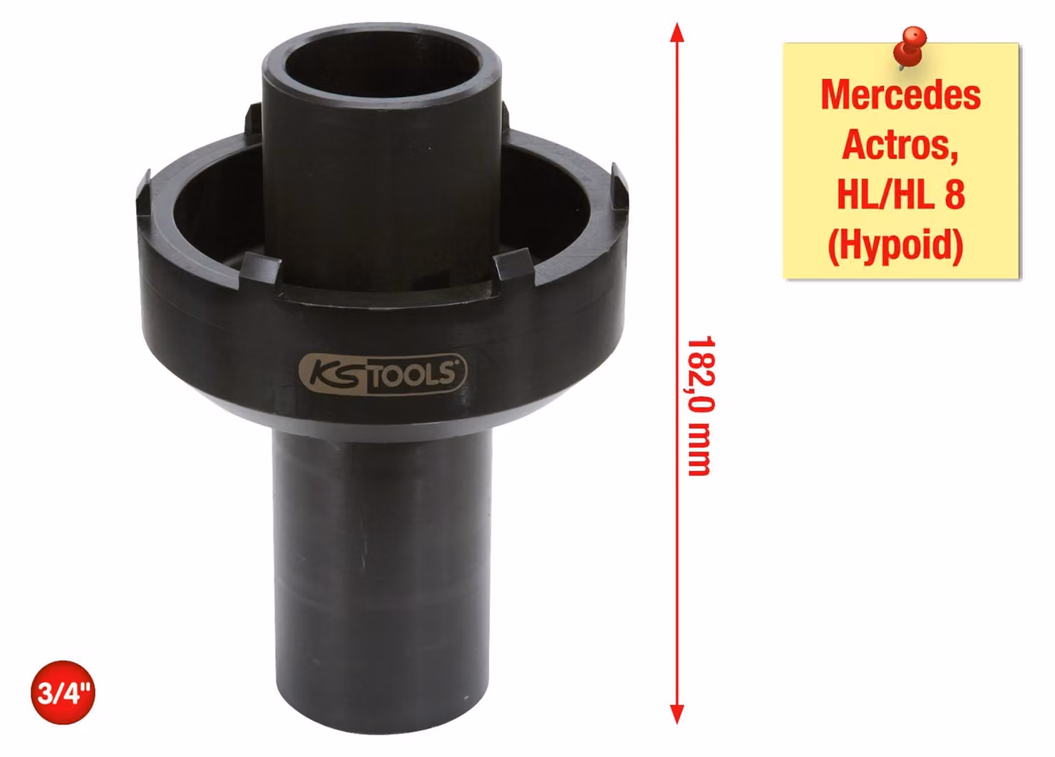 KS TOOLS Chiave per controdadi da 3/4" con 6 perni per Mercedes, 105-125 mm - 450.0167