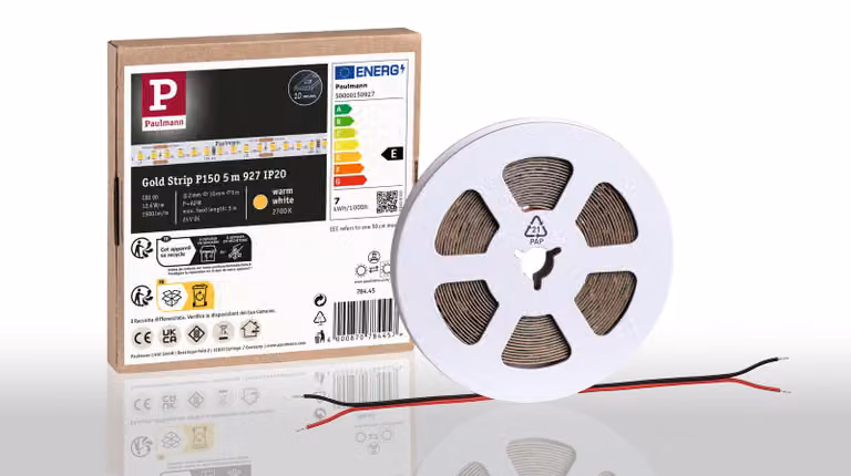 Paulmann Pro Strip, striscia LED dorata, modello P150, temperatura di colore 927