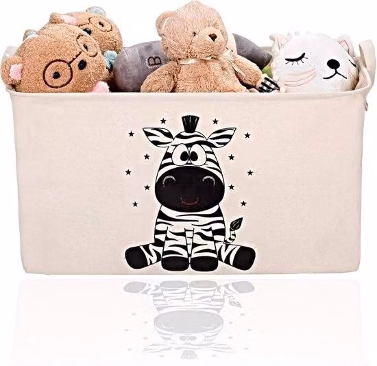 Scatola rettangolare per bambini con coperchio - Contenitore pieghevole - Grande scatola di giocattoli per bambini - Tessuto robusto salvaspazio