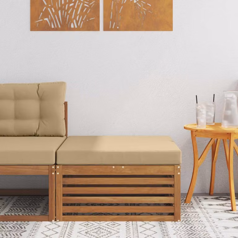 Panca da giardino in legno di acacia massello dal design moderno