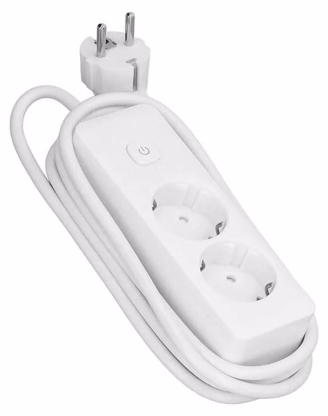 Ciabatta multipresa - Ciabatta con due prese e interruttore, lunghezza 3 metri, cavo 3G, sezione del cavo 1,5 mm², [informazioni aggiuntive]