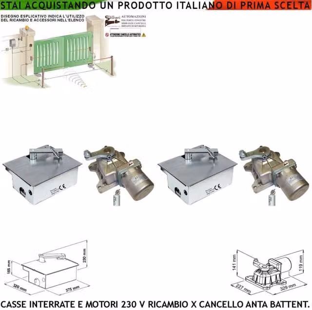 Kit Motori Securvera Under 230 V con Casse di Fondazione Autoportanti in Acciaio Zincato per Cancelli fino a 50 kg Compatibile con VDS Came Lievore