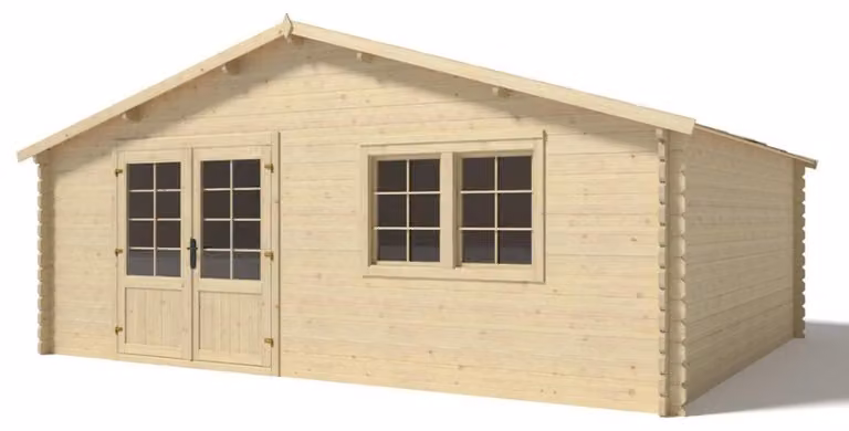 Casetta da giardino in legno - 30m2 - 6x5m - 40mm - colore: naturale