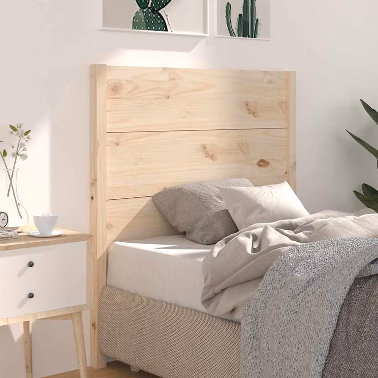 Testiera per letto vidaXL in legno massello di pino naturale stile rustico L: 96 cm, P: 4 cm, H: 100 cm