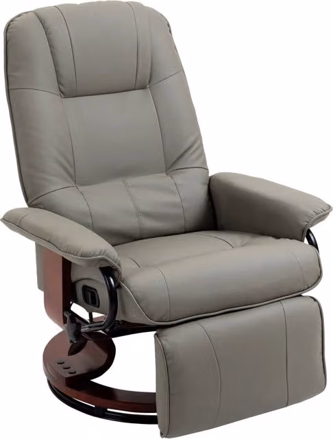 Poltrona relax reclinabile girevole 360¡ã ¨C Xylo ¨C tessuto sintetico grigio con poggiapiedi regolabile