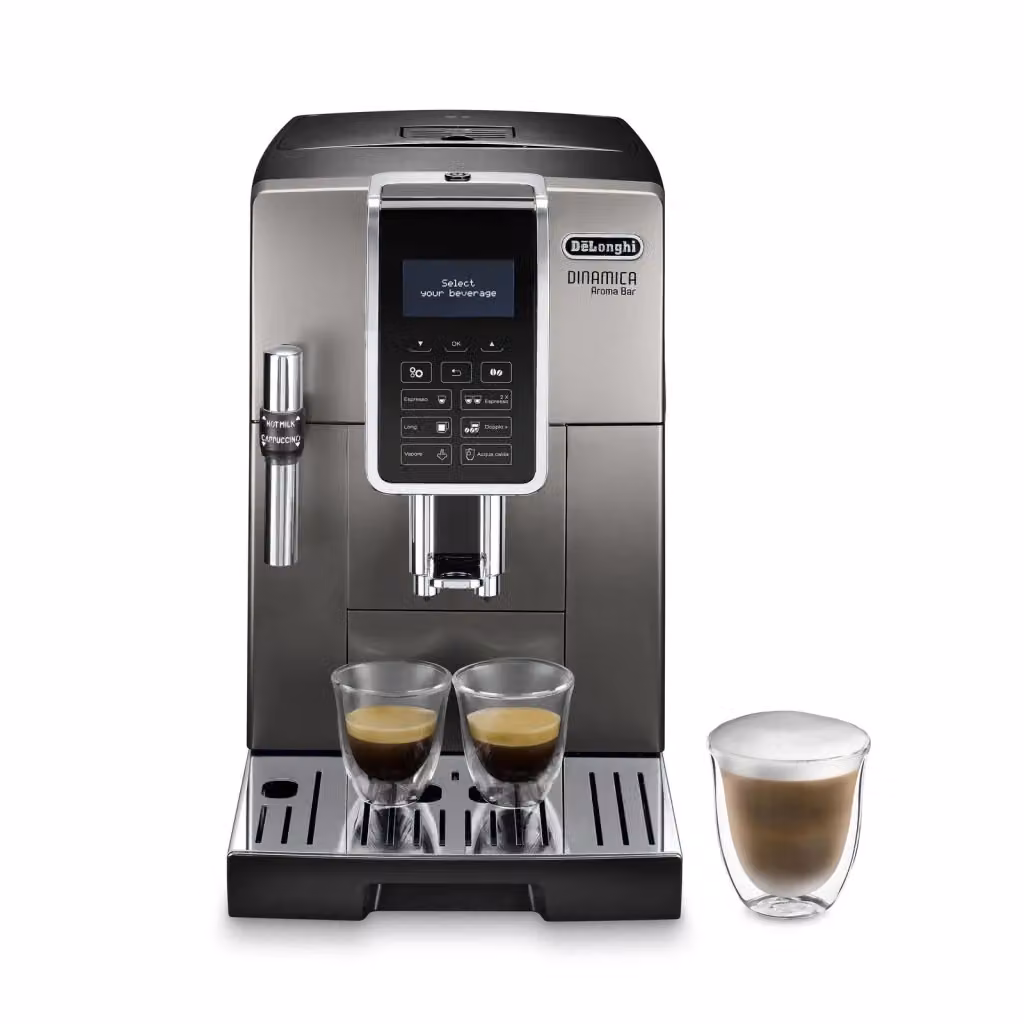 De’Longhi Dinamica Aroma Bar ECAM359.37.TB Macchina per espresso automatica, Nero e Argento, Serbatoio 1,8 l – 2