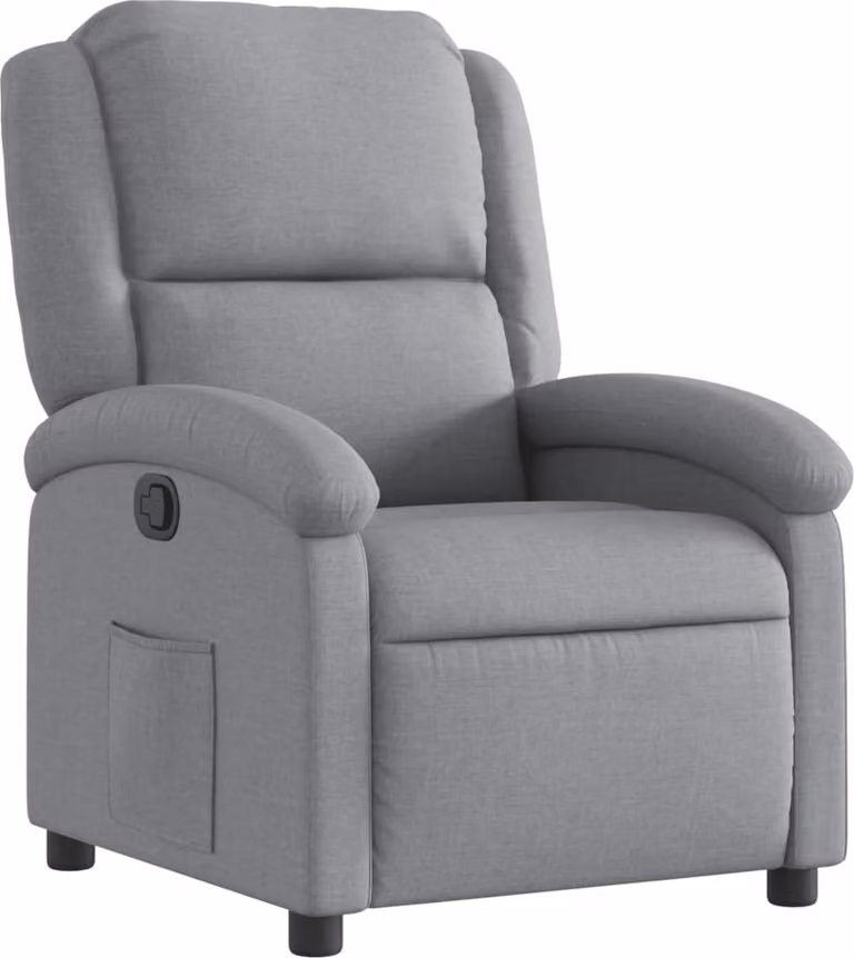 Poltrona Reclinabile in Tessuto Grigio Chiaro