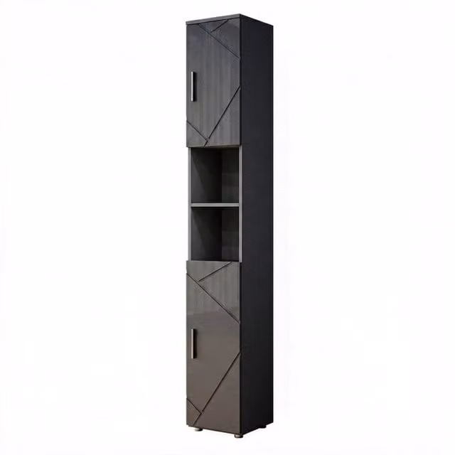 Mobile bagno alto Irma Vicco Antracite lucido L: 30 cm, H: 192 cm – 1
