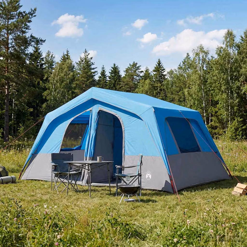 vidaXL Tenda Familiare Blu in Poliestere e Fibra di Vetro L/P/H: 533 x 312 x 230 cm