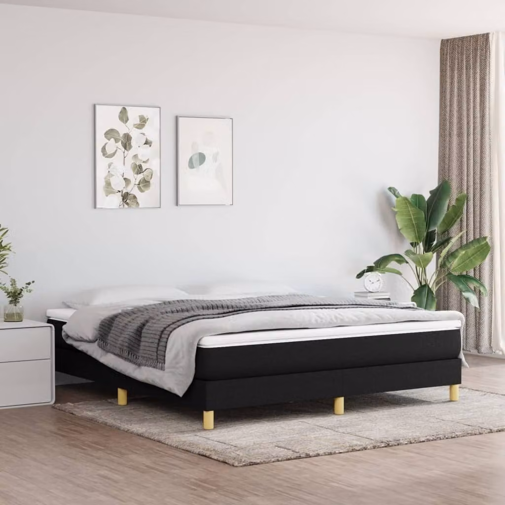 Maison Exclusive - Struttura Letto a Rete a Molle Nero 180x200 cm in Tessuto