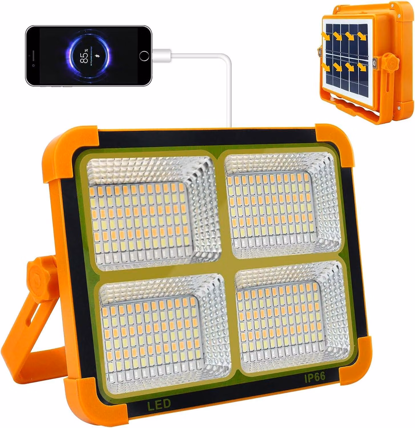 Lampada da lavoro a LED, 100 W, lampada portatile con 4 modalità di illuminazione