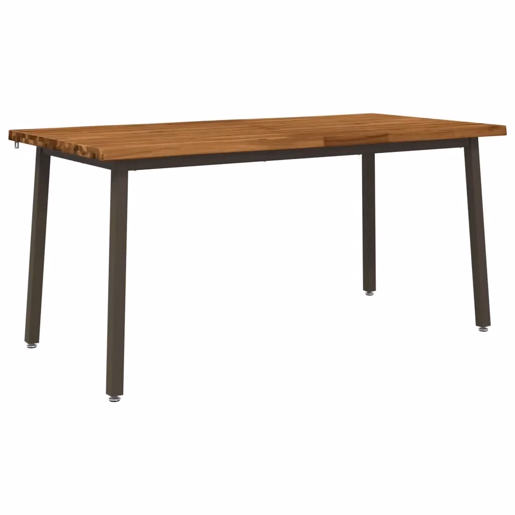 Tavolo da pranzo moderno vidaXL in legno di acacia con bordo vivo e finitura opaca, marrone, L: 160 cm, P: 80 cm, H: 75 cm – 2
