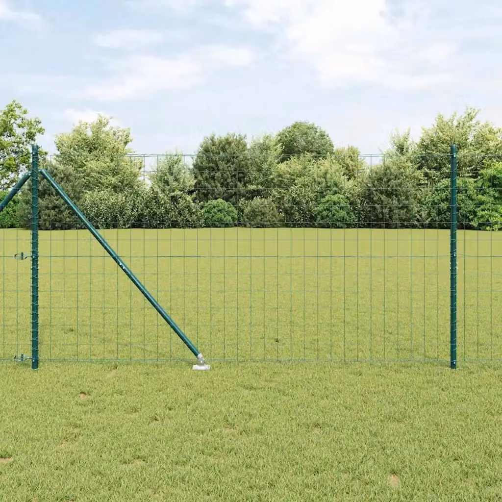 Recinzione Euro vidaXL in acciaio rivestito in PVC verde, L: 10 m, H: 1,4 m – 1
