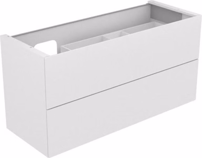 KEUCO EDITION 11 Meuble sous-lavabo pour lavabos encastrables, 2 tiroirs à casseroles, position du lavabo à gauche, 1400x700x535mm, 31268110000, 31268110000