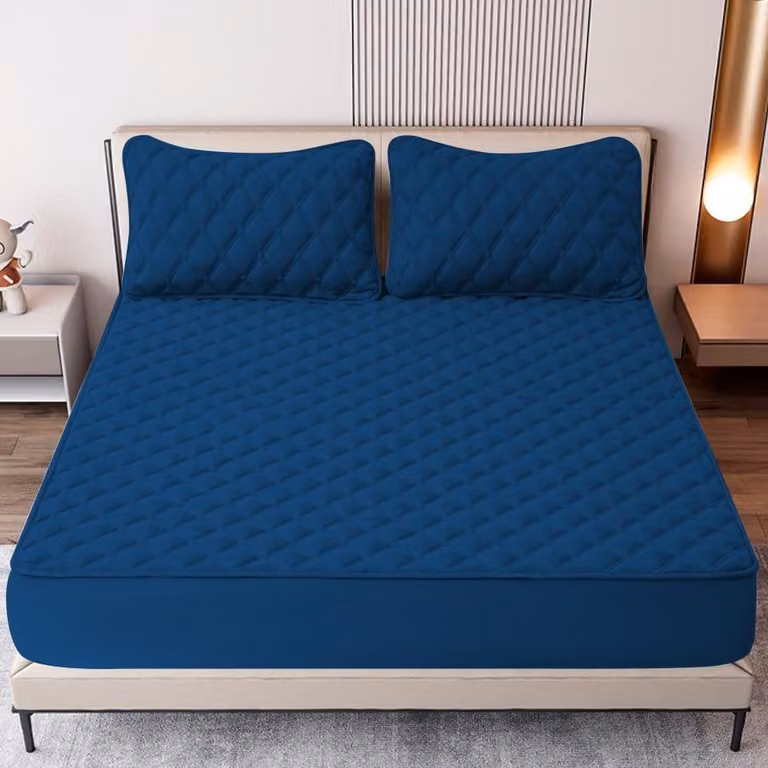 Coprimaterasso impermeabile, 180x200 cm, blu intenso, lenzuolo con angoli