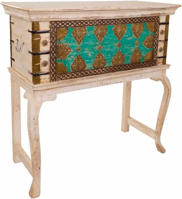 Baule alto in legno verde 90x41x90 cm