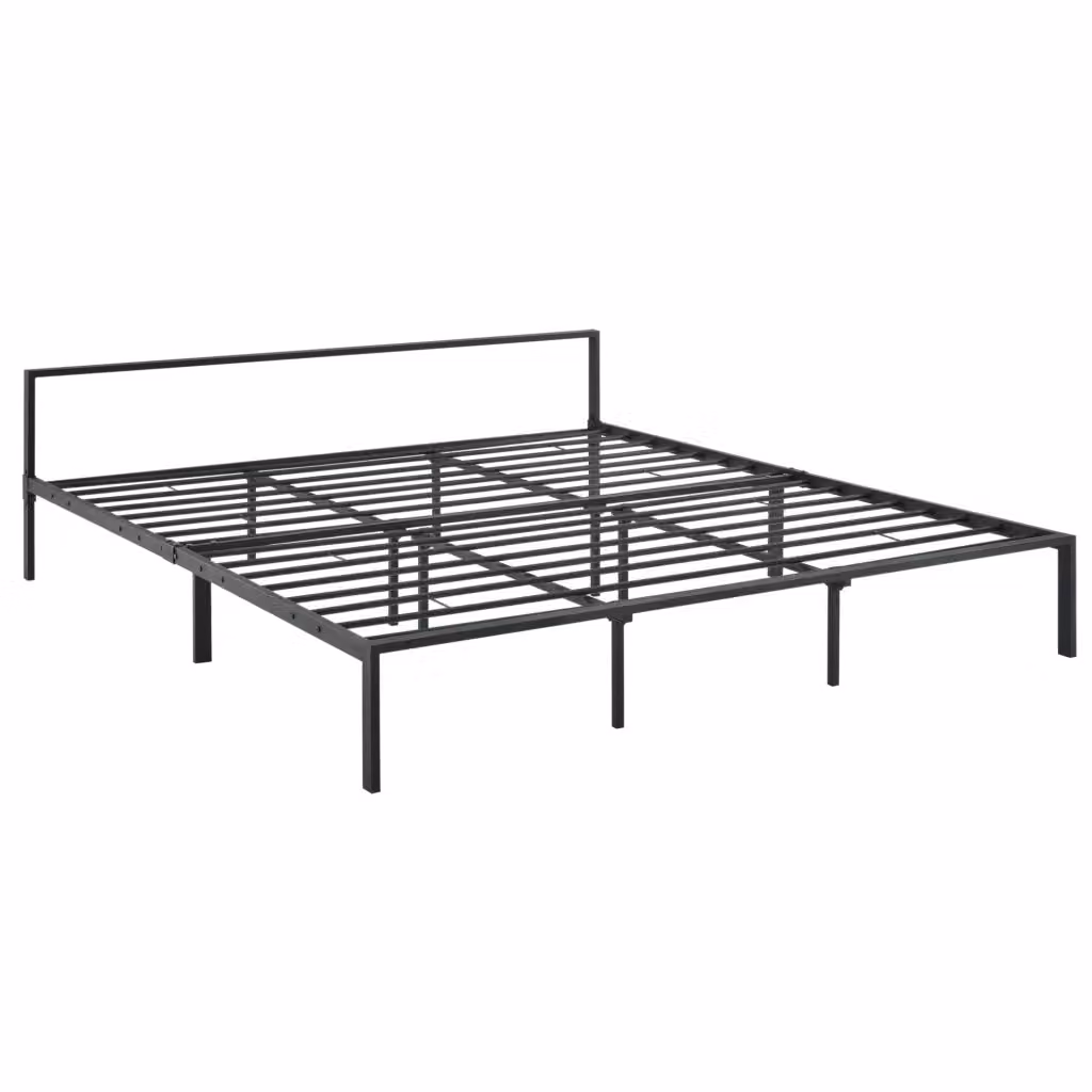 Struttura Letto Matrimoniale King Size Imatra en.casa in Metallo Nero Opaco con Testiera Bassa L/P: 180 x 200 cm – 2
