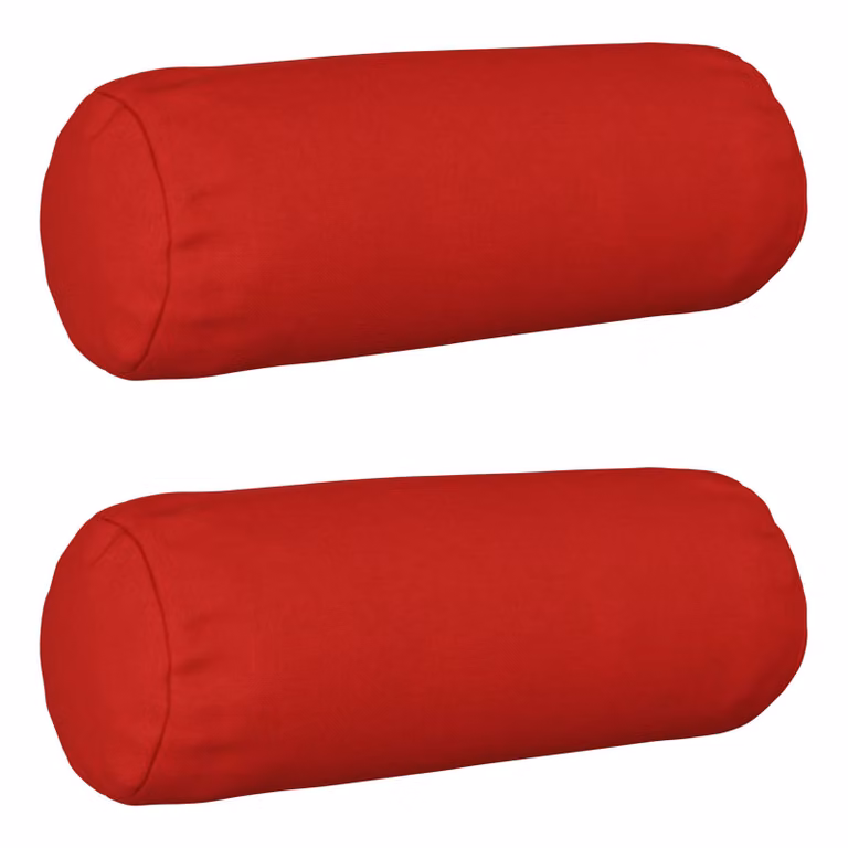 Set di 2 cuscini rotondi HEERLEN vidaXL in tessuto rosso, lavabili e con rivestimento rimovibile, Diametro: 40 cm
