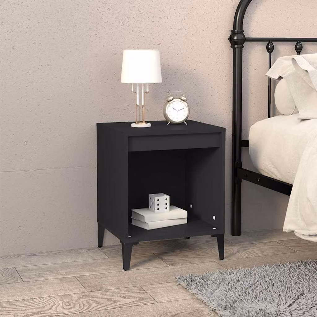 Comodino moderno vidaXL nero L: 40 cm, P: 35 cm, H: 50 cm