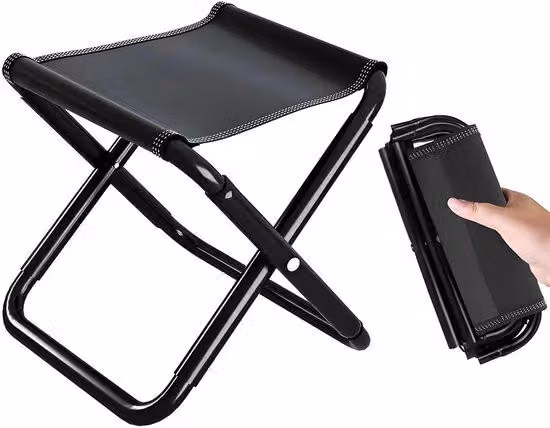 Sgabello pieghevole e portatile Unyqoos® – Seduta da viaggio e per attività all'aperto realizzata in acciaio con tessuto Oxford, leggera e compatta, ideale per campeggio, escursioni e pesca