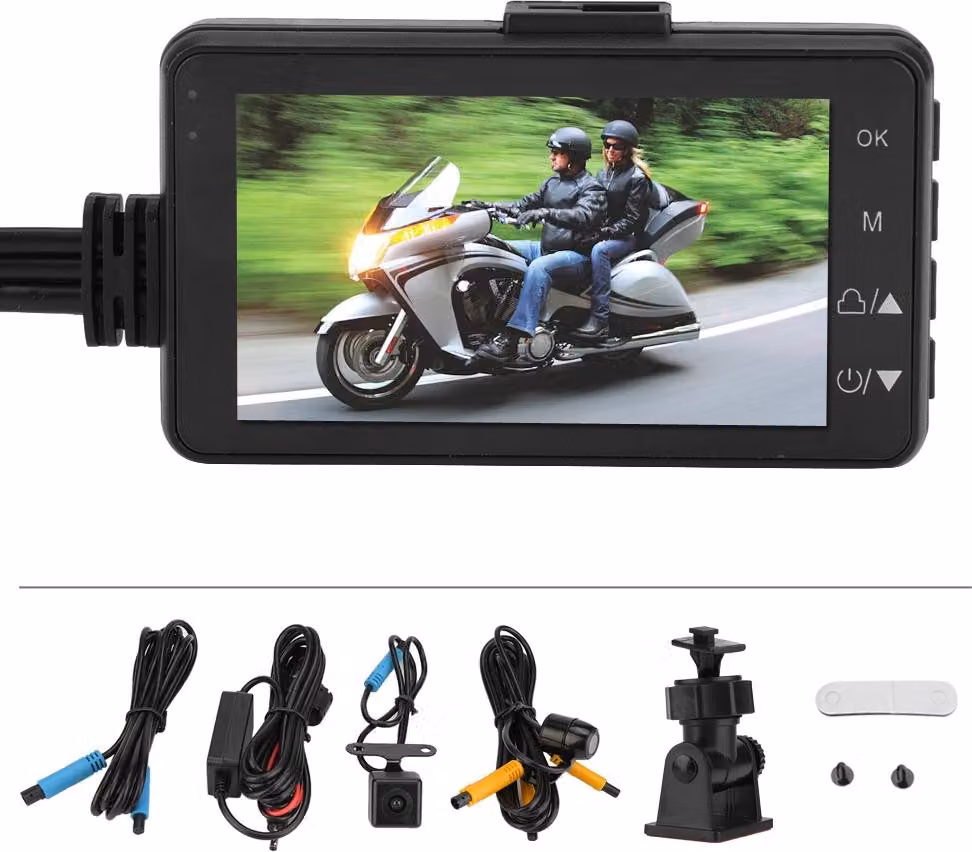 Moto telecamera DVR, resistenza all'abrasione dash camera HD 120 gradi videoregistratore per gli accessori auto