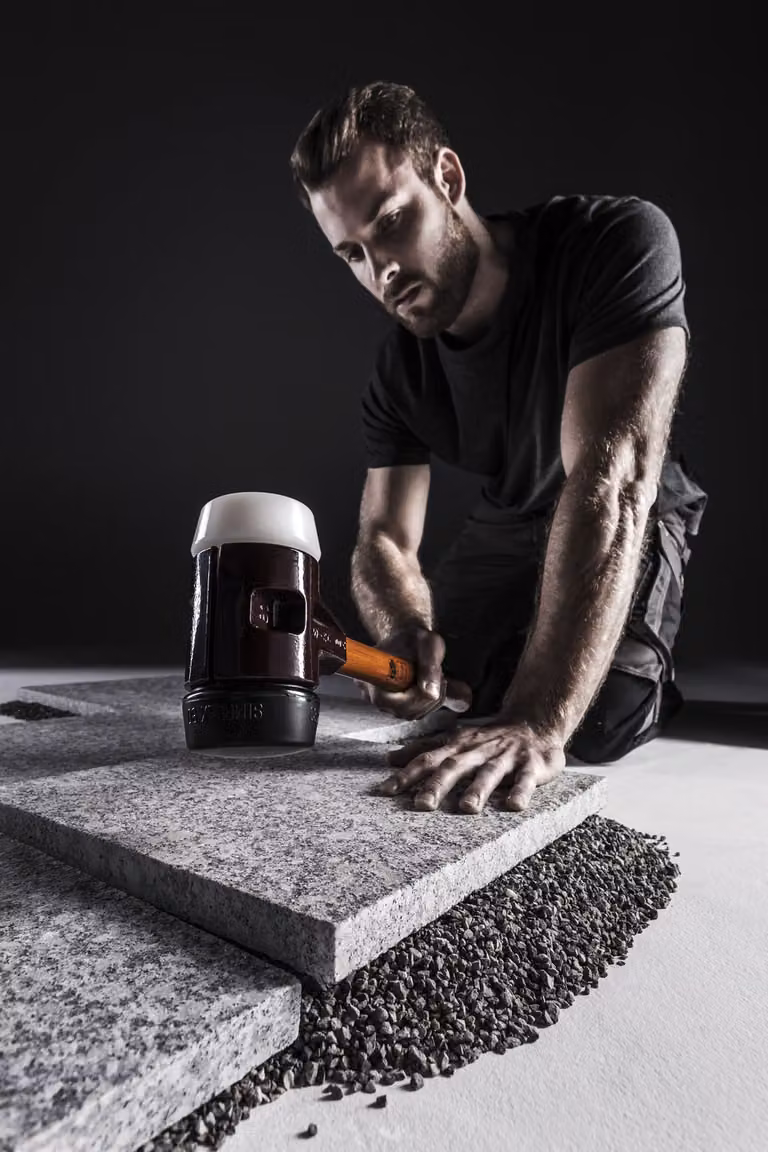 Mazza SIMPLEX soft-face con alloggiamento TE e manico in legno, Ø 80, superplastica