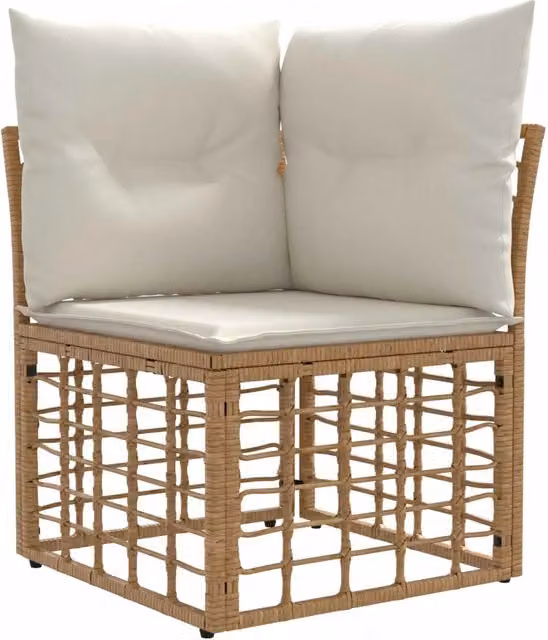 Set di divani da esterno 5 pz | Set Salotto da Giardino Naturale e Bianco Crema