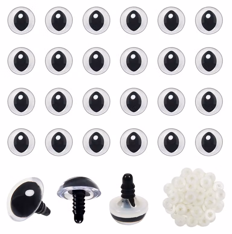60 occhi di sicurezza trasparenti da 12 mm con rondelle