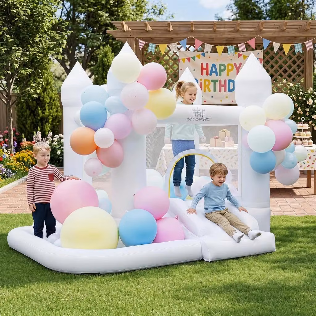 Castello Gonfiabile Costway Multicolore con Soffiatore, Trampolino, Scivolo e Piscina, L/P/H: 252 x 242 x 191,5 cm – 2