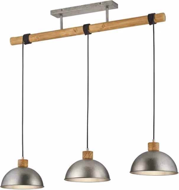 Sospensione 3 Cupole Metallo Nichel Anticato Delhi Trio Lighting