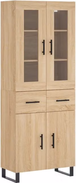 Credenza | Madia | Buffet da pranzo | Armadio da pranzo Rovere Sonoma 69,5x34x180 cm in Legno Multistrato