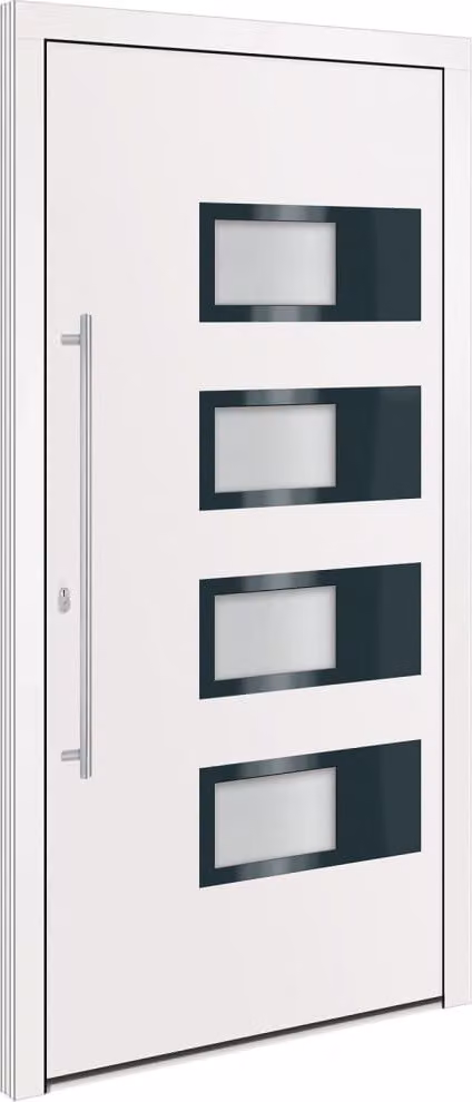 Porta Ingresso Bianca 100x200 cm in Alluminio e PVC