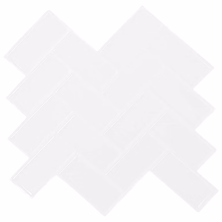 Set di 10 piastrelle effetto spina di pesce vidaXL in plastica bianche, 30 x 30 cm