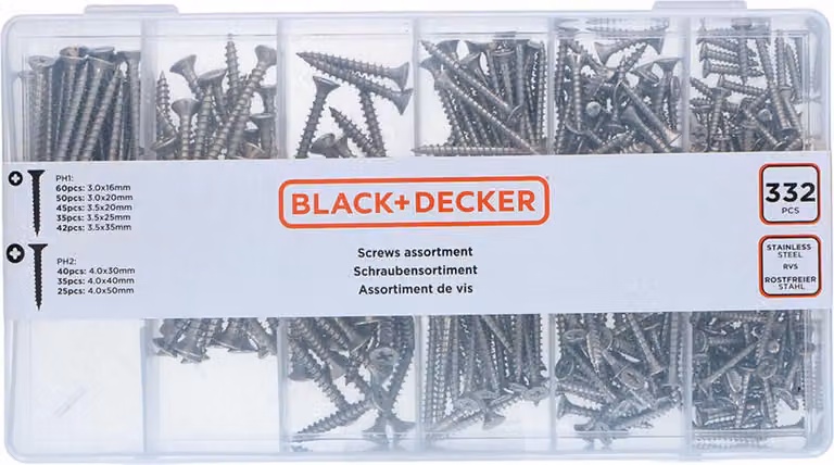 Set viti Black and Decker (332 pezzi)