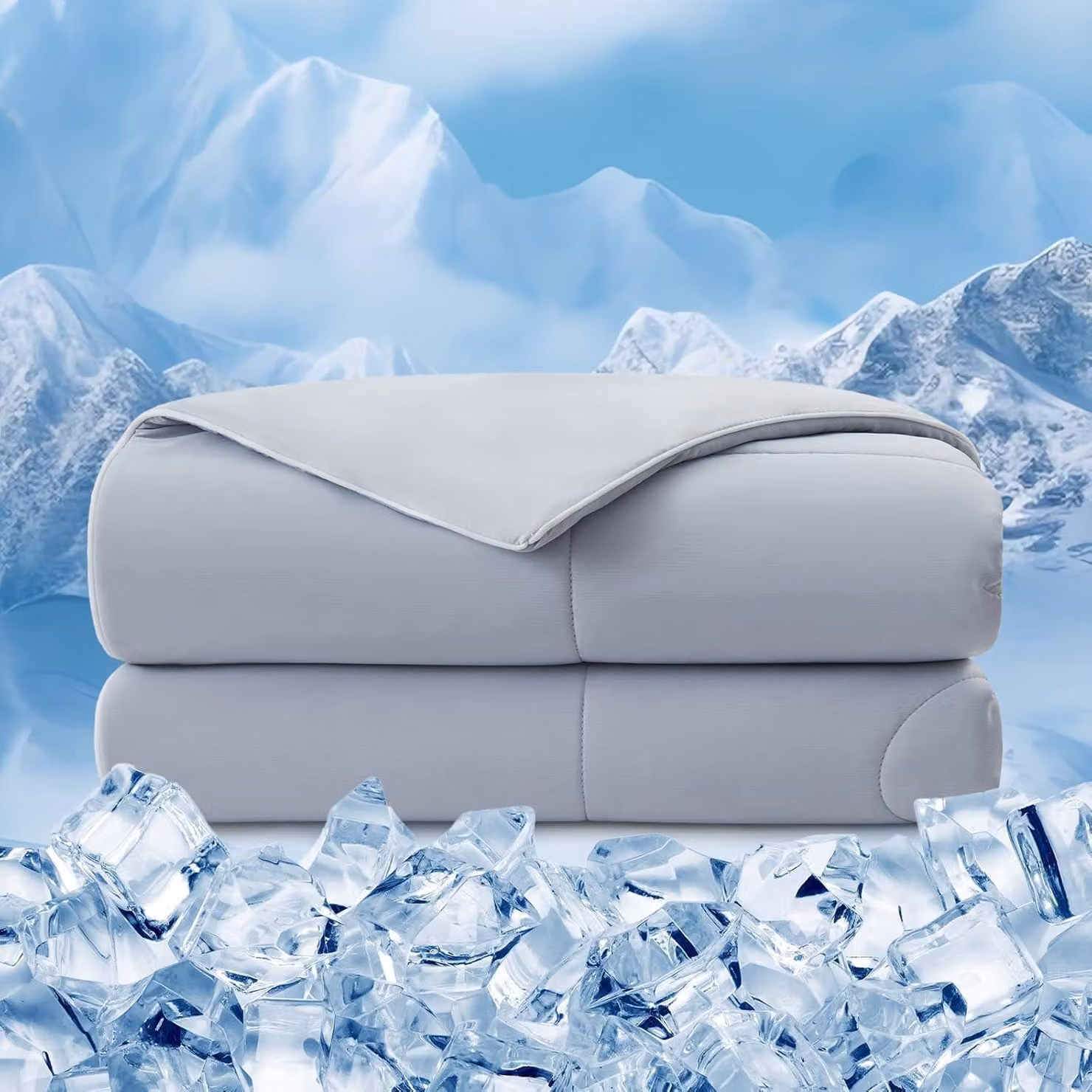 Coperta refrigerante estiva, 200 x 210 cm, grigia, con tecnologia Arc-Chill-3.0