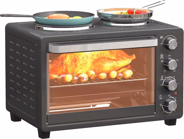 Forno Elettrico Compatto XYLO da 28L con Funzione Grill e Timer, Nero