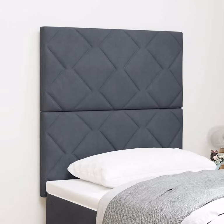 Testiera per letto vidaXL in velluto grigio scuro, Larghezza: 80 cm