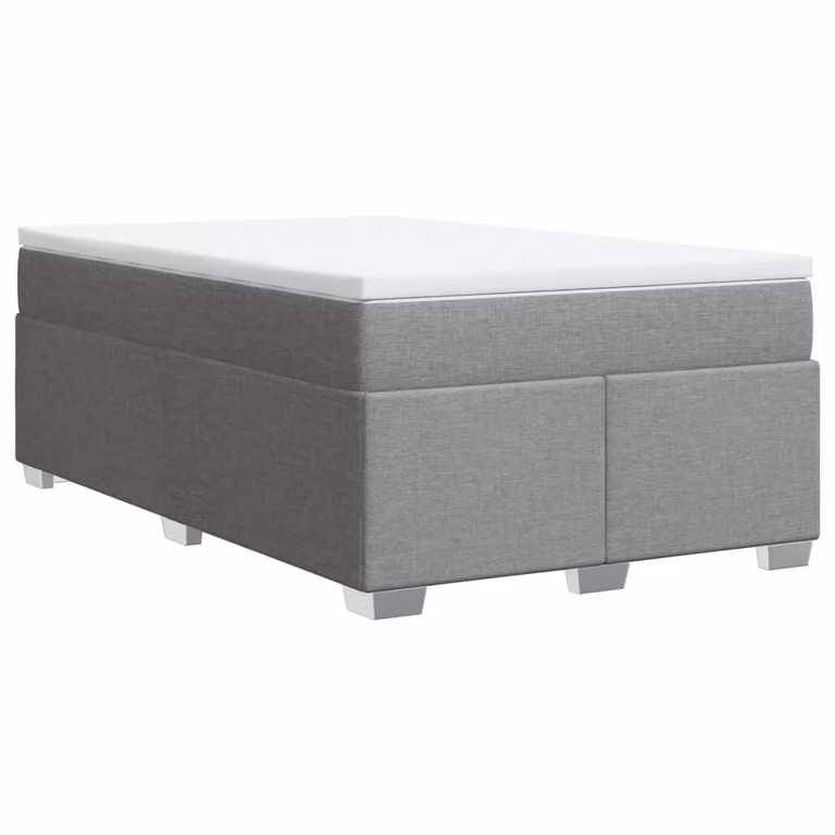 Giroletto a Molle con Materasso Grigio Chiaro 120x190cm Tessuto