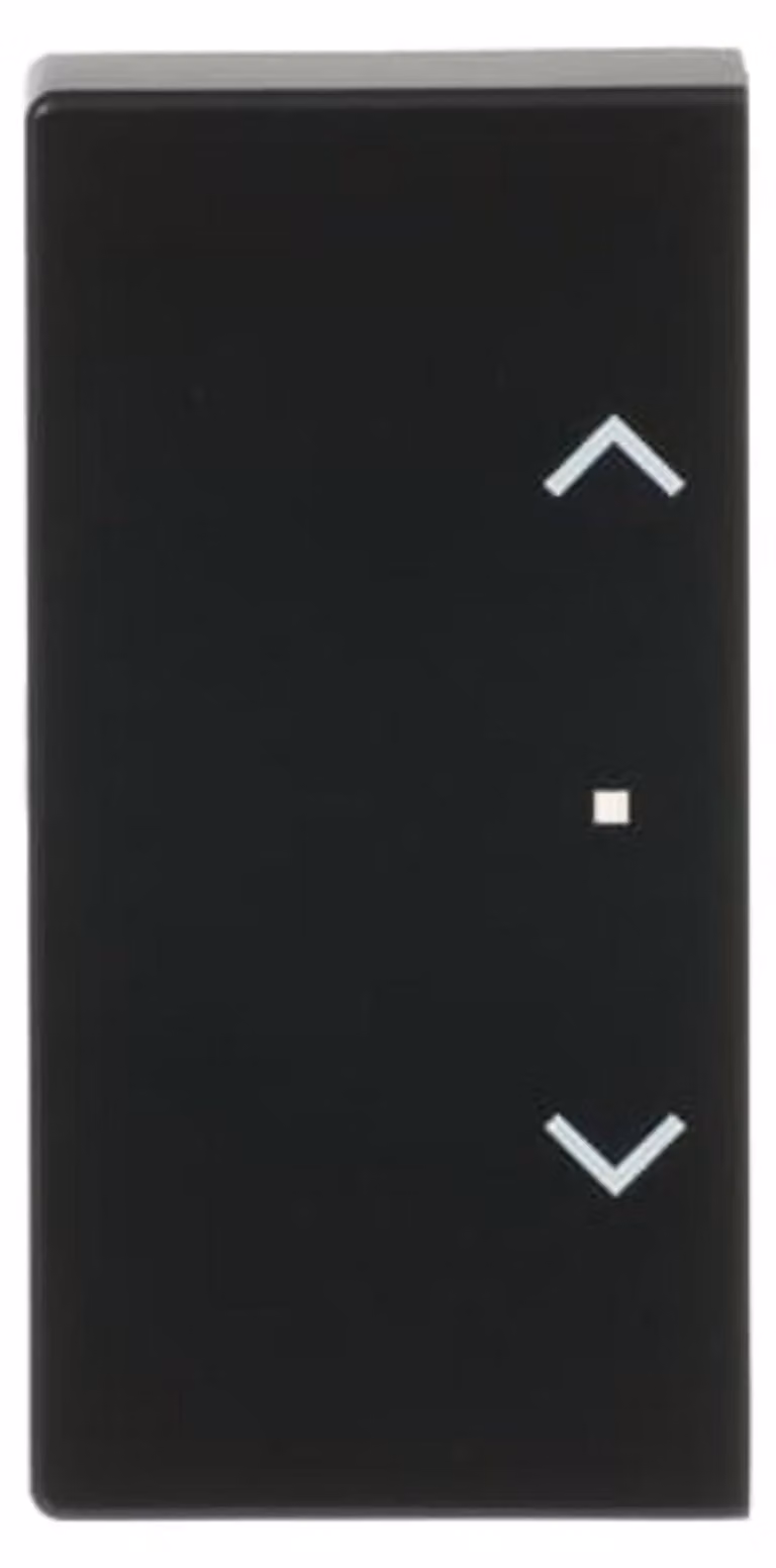 Busch-Jaeger Interruttore a bilanciere doppio sinistra/destra, simbolo tenda veneziana, vari programmi di superficie, nero opaco, 1 pz.