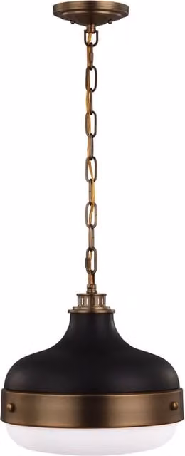 Lampadario Contemporaneo Cadence Acciaio Ottone Antico Vetro Nero 2 Luci E27