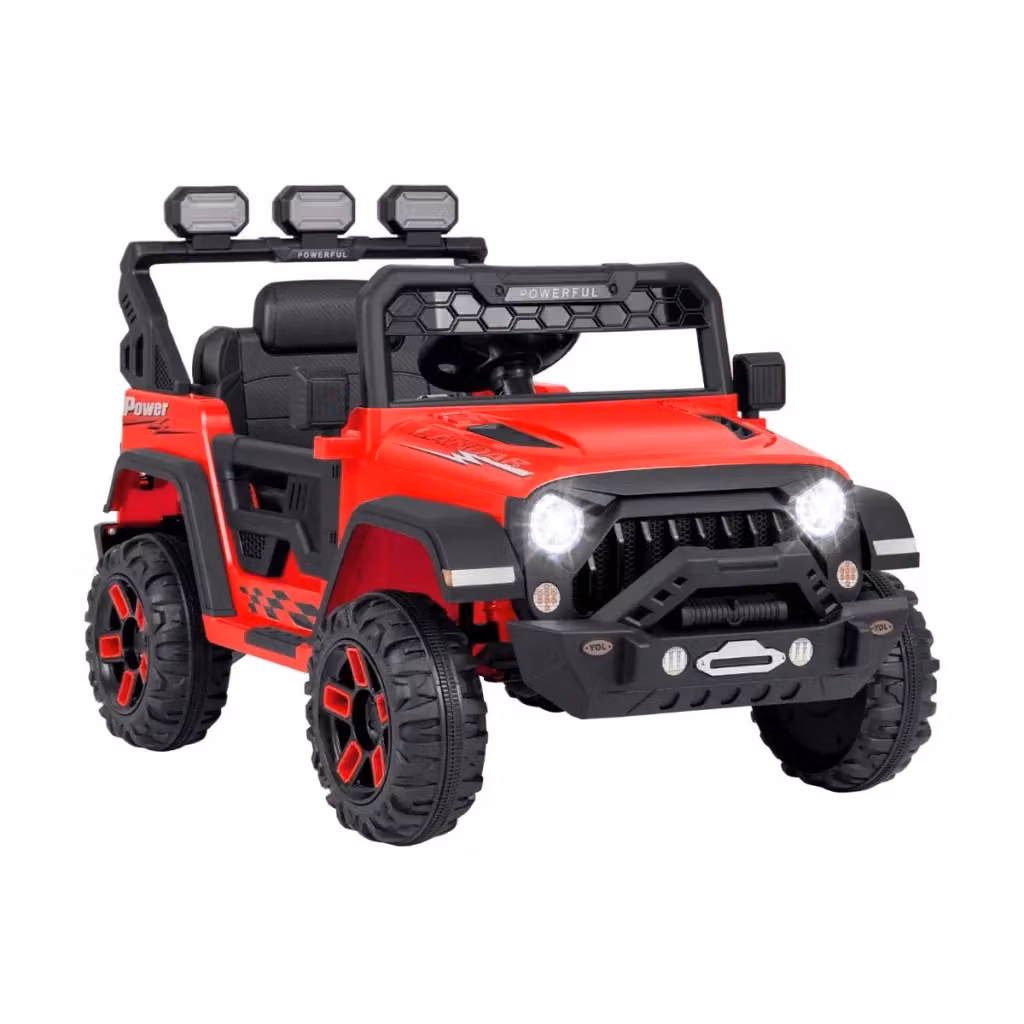 Auto elettrica per bambini 12V rossa con avviamento graduale e luci e suoni L/P/H: 105 x 67 x 70 cm – 2